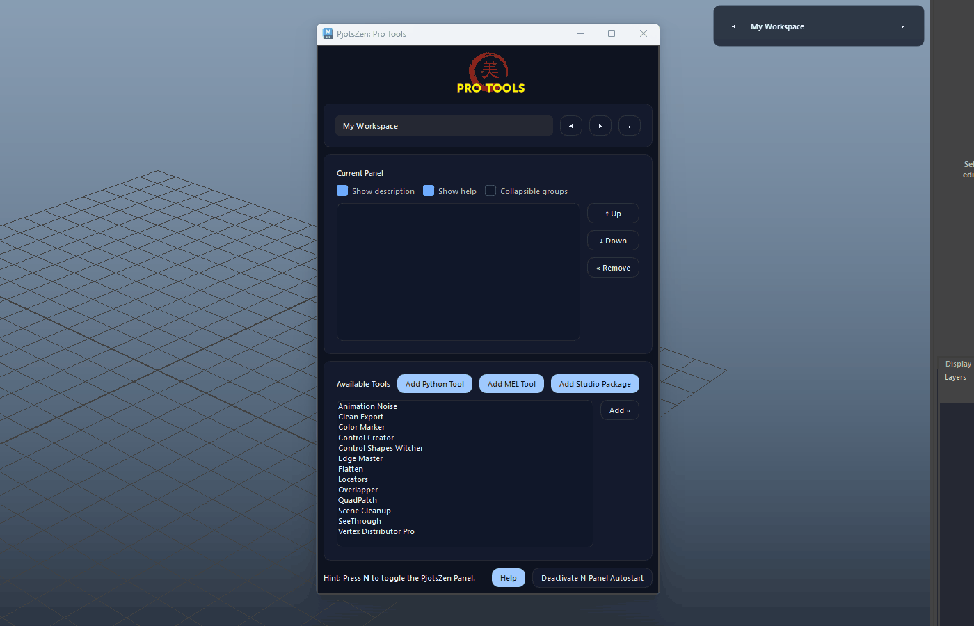 Panel Menu – Rename Panel demo